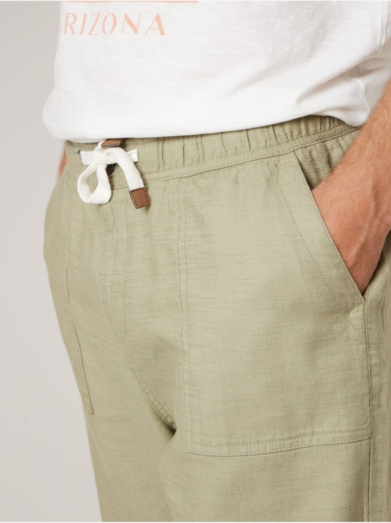Pantalon relaxed homme en coton 'Deeluxe' Vert clair - Kiabi
