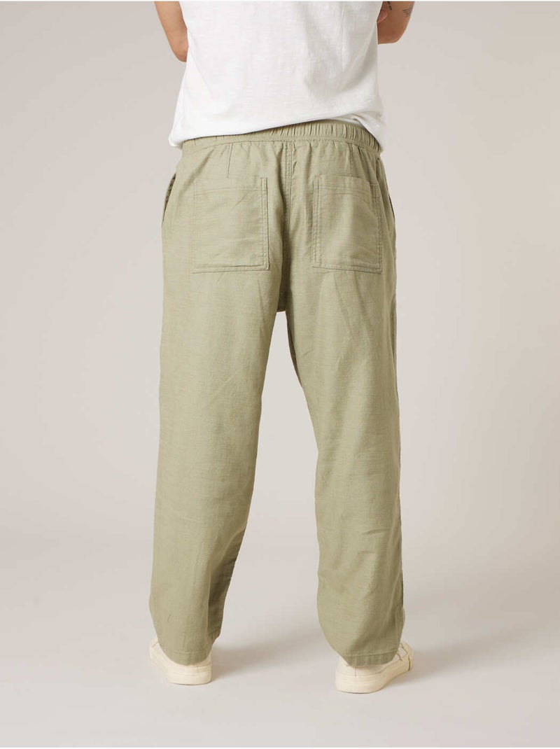 Pantalon relaxed homme en coton 'Deeluxe' Vert clair - Kiabi