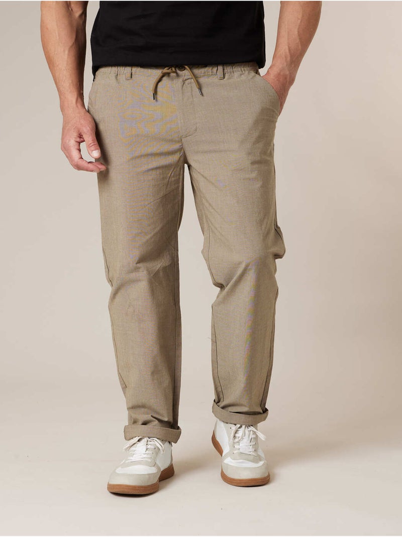 Pantalon relaxed homme en coton 'Deeluxe' Vert kaki clair - Kiabi