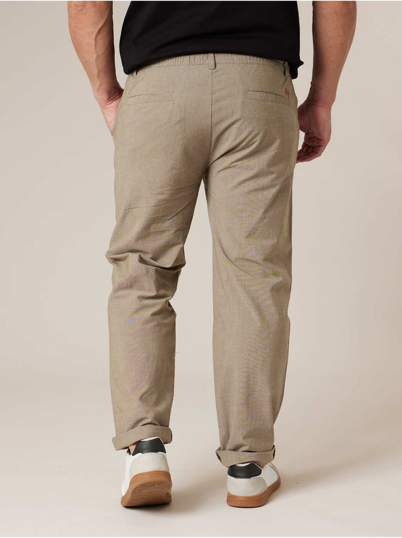 Pantalon relaxed homme en coton 'Deeluxe' Vert kaki clair - Kiabi