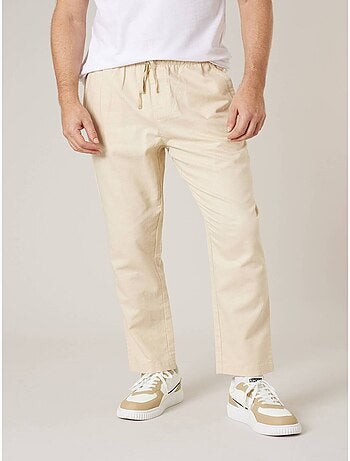 Pantalon relaxed homme en coton et lin 'Deeluxe'