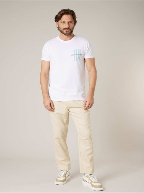 Pantalon relaxed homme en coton et lin 'Deeluxe' - Kiabi