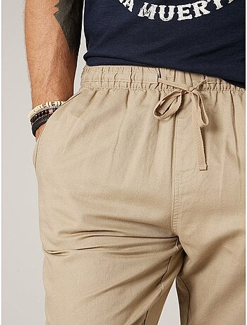 Pantalon relaxed homme en coton et lin 'Deeluxe'
