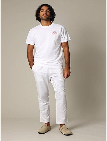 Pantalon relaxed homme en coton et lin 'Deeluxe'