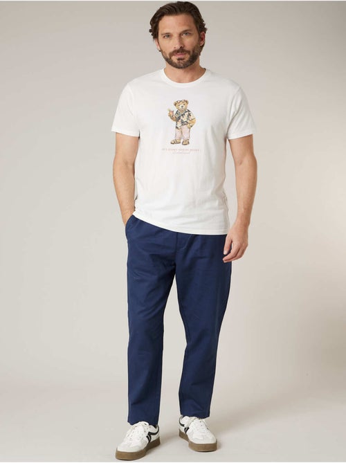 Pantalon relaxed homme en coton et lin 'Deeluxe' - Kiabi