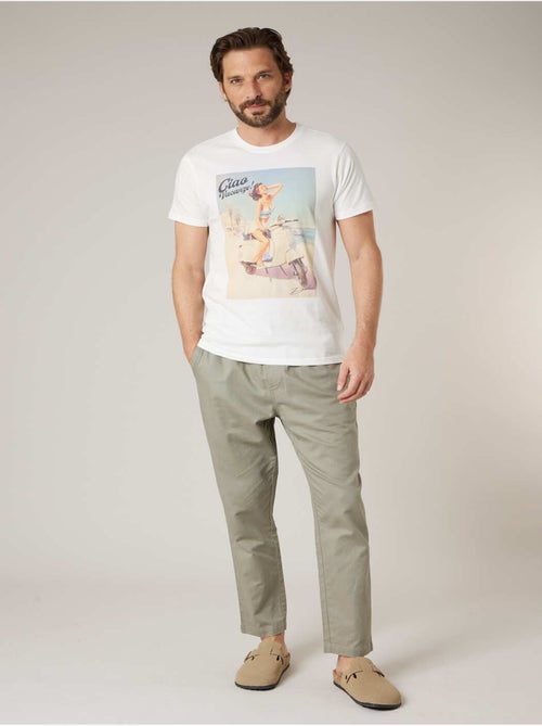 Pantalon relaxed homme en coton et lin 'Deeluxe' - Kiabi
