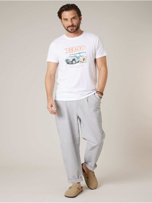 Pantalon relaxed homme en seersucker 'Deeluxe' - Kiabi