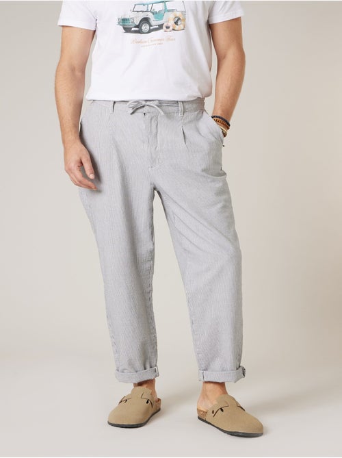 Pantalon relaxed homme en seersucker 'Deeluxe' - Kiabi