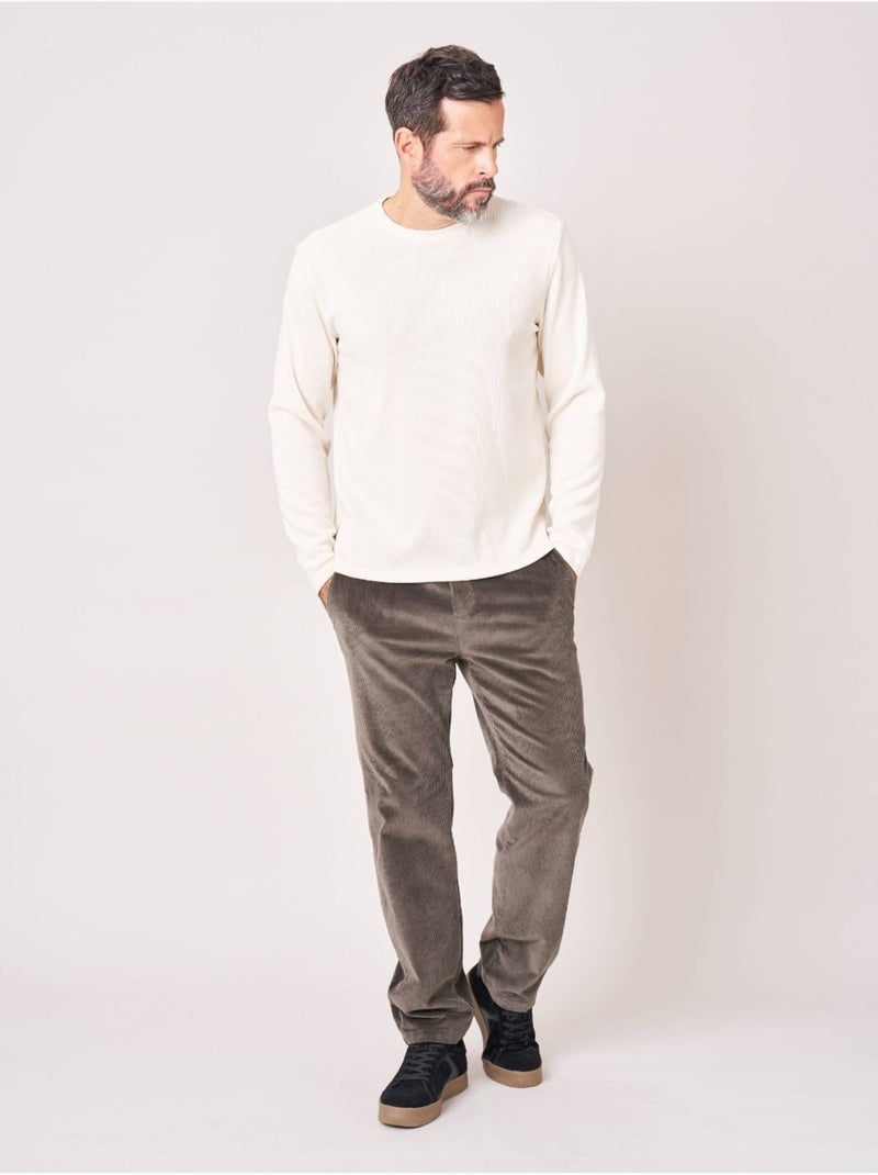 Pantalon relaxed homme en velours côtelé 'deeluxe' Gris foncé - Kiabi