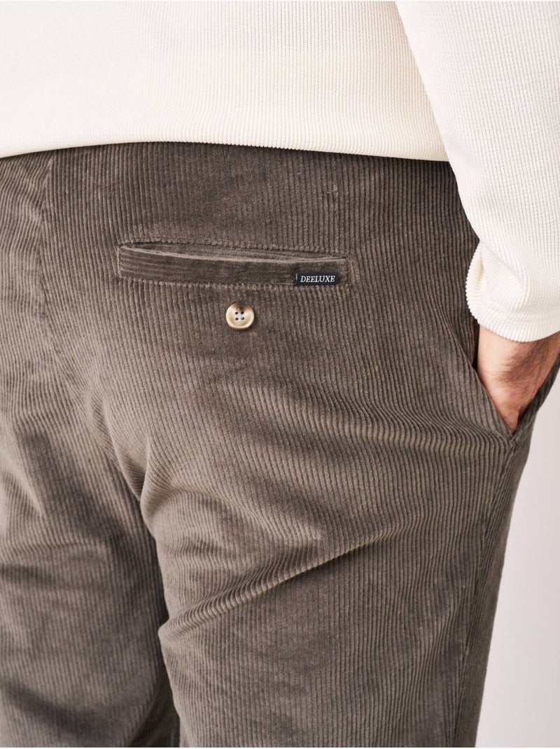 Pantalon relaxed homme en velours côtelé 'deeluxe' Gris foncé - Kiabi