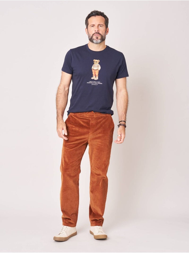 Pantalon relaxed homme en velours côtelé 'deeluxe' Marron havane - Kiabi