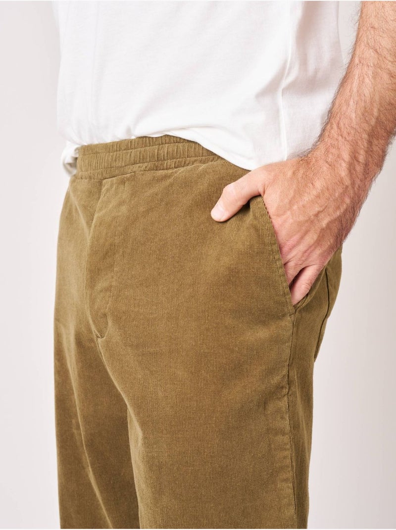 Pantalon relaxed homme velours côtelé 'deeluxe' Beige foncé - Kiabi