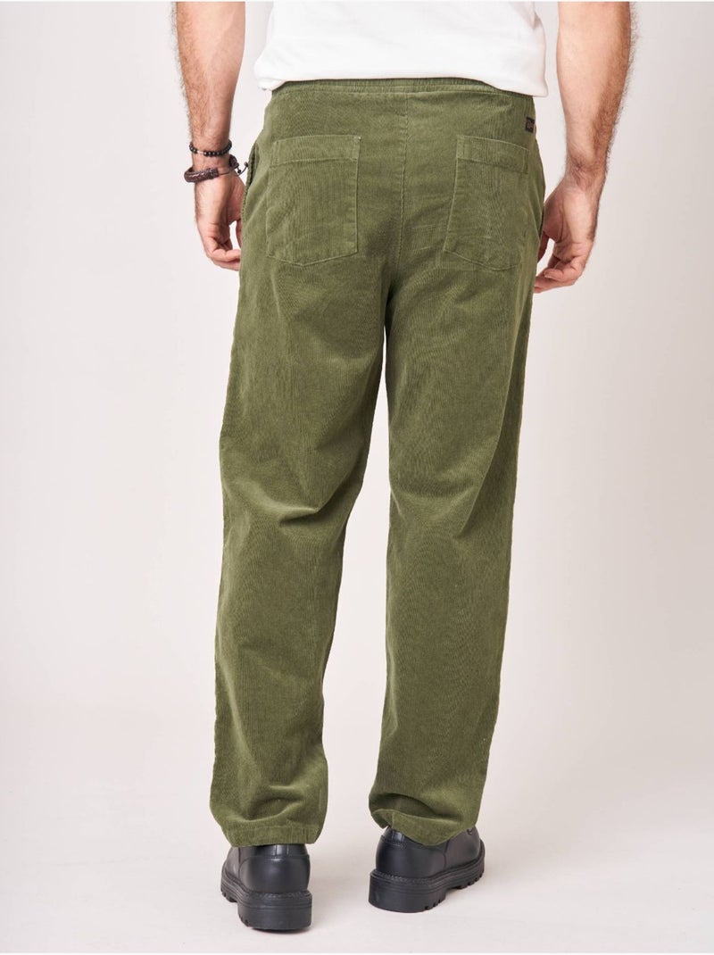 Pantalon relaxed homme velours côtelé 'deeluxe' Vert bouteille - Kiabi