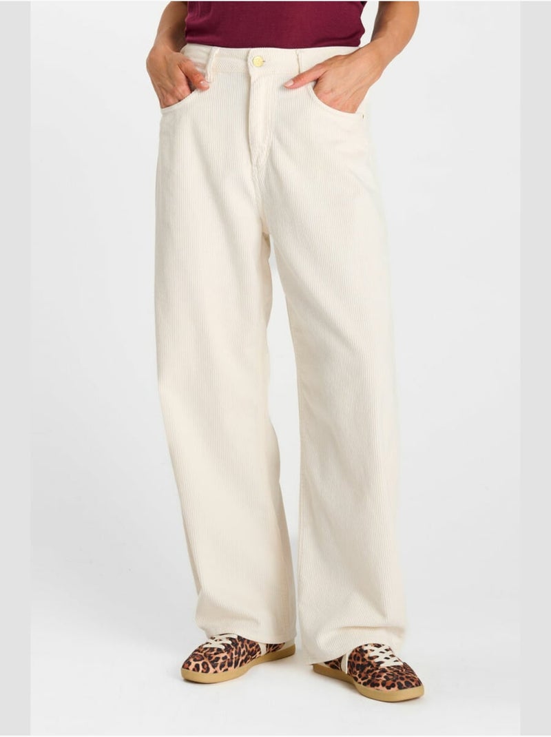 Pantalon rinavelv loose, large 'le temps des cerises' Blanc - Kiabi