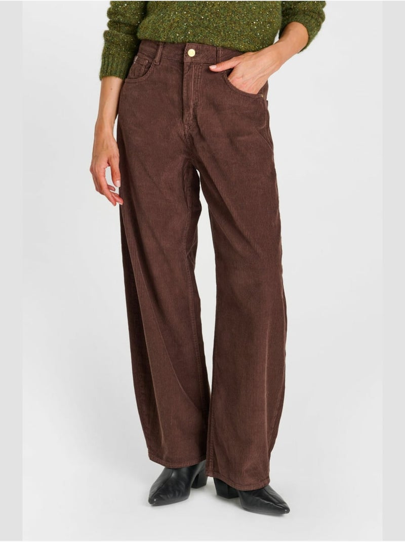 Pantalon rinavelv loose, large 'le temps des cerises' Marron - Kiabi
