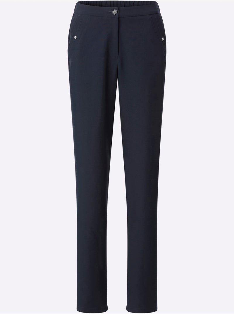 Pantalon rivets décoratifs sur les poches - taille standard - moda vilona Bleu marine - Kiabi