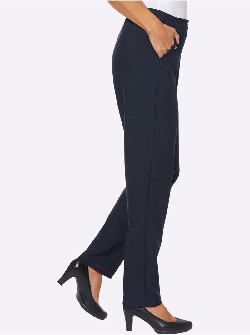 Pantalon rivets décoratifs sur les poches - taille standard - moda vilona Bleu marine - Kiabi