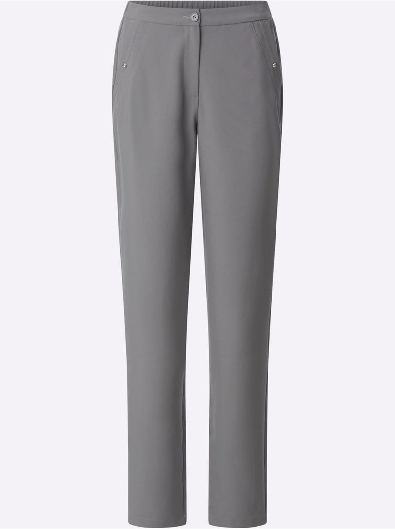 Pantalon rivets décoratifs sur les poches - taille standard - moda vilona Gris - Kiabi