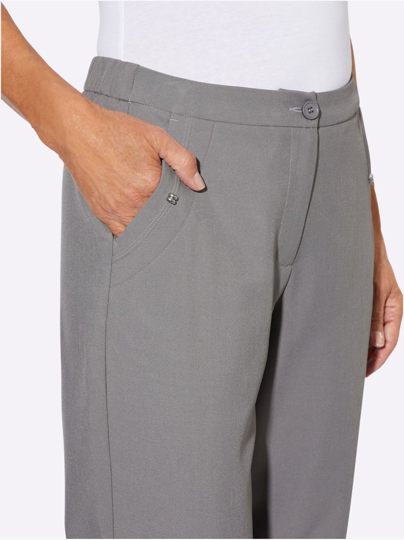 Pantalon rivets décoratifs sur les poches - taille standard - moda vilona Gris - Kiabi