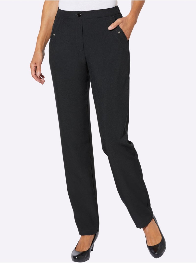 Pantalon rivets décoratifs sur les poches - taille standard - moda vilona Noir - Kiabi
