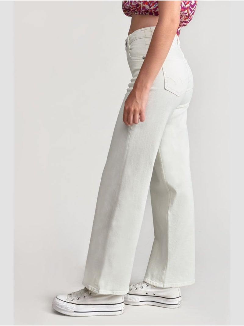 Pantalon ROMMIGI loose, large en jeans 'Le Temps Des Cerises' Blanc - Kiabi