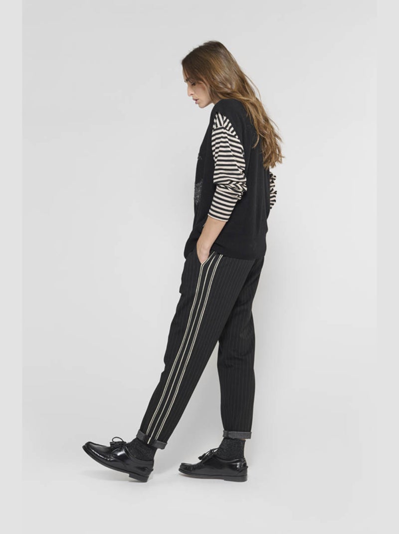 Pantalon ROSA droite 'Le Temps Des Cerises' Noir - Kiabi