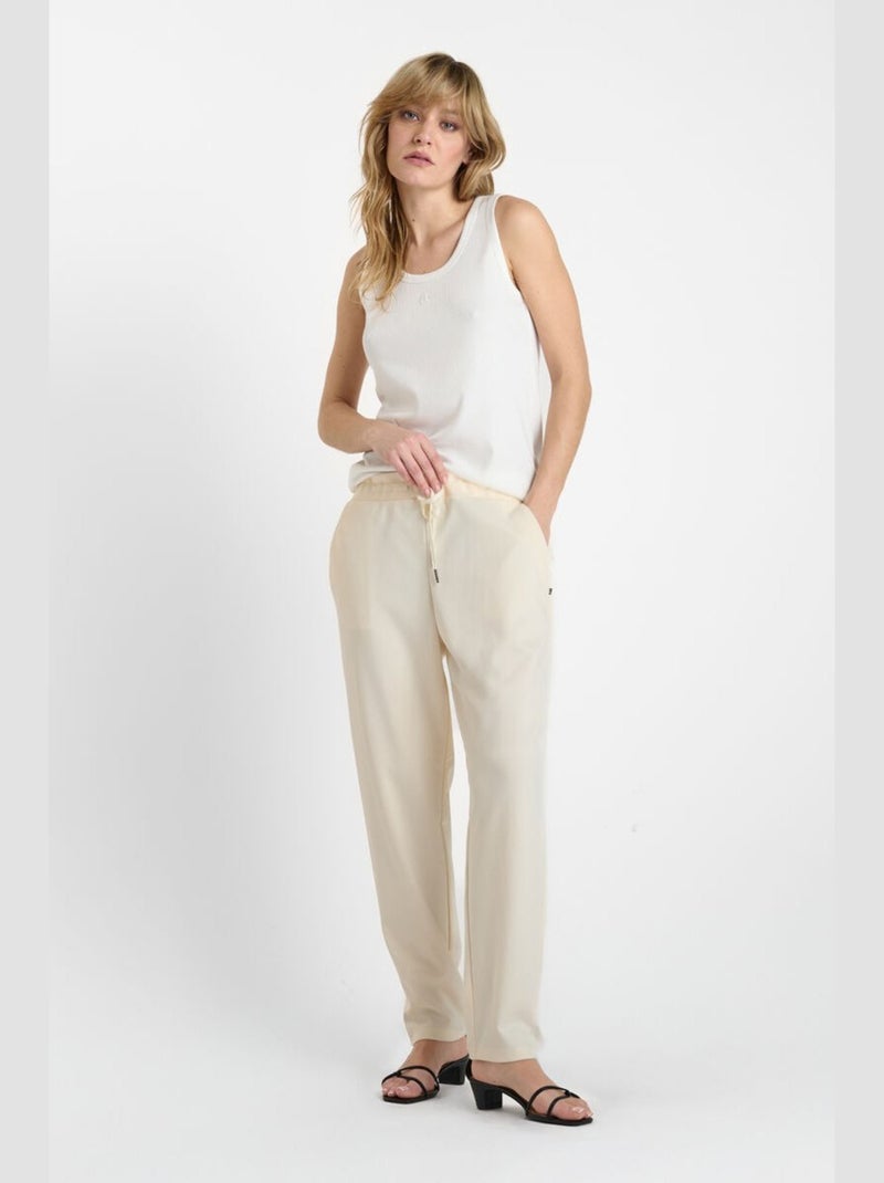 Pantalon ROSI droite 'Le Temps Des Cerises' Blanc - Kiabi