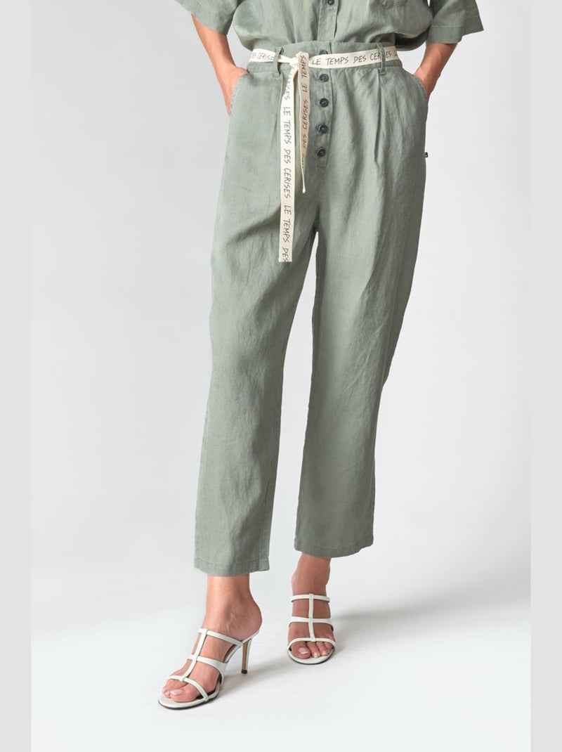 Pantalon RUFA droite 'Le Temps Des Cerises' Vert - Kiabi