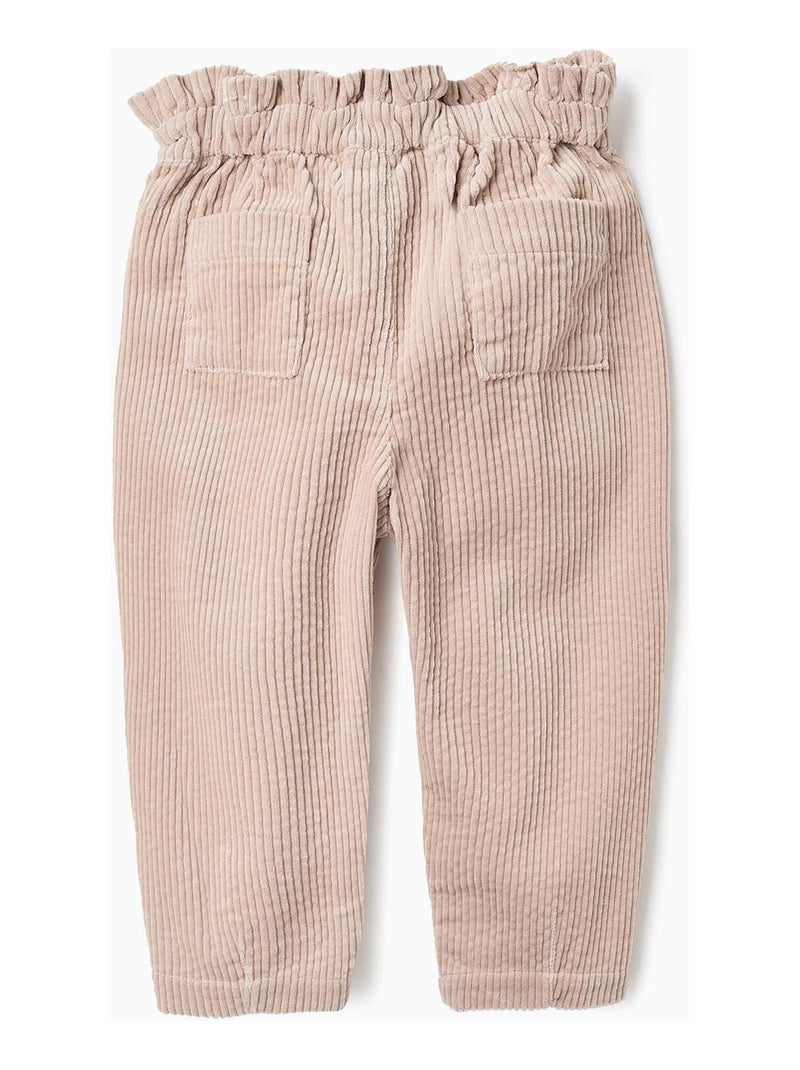 Pantalon sac en papier, velours côtelé ISTANBUL Gris clair - Kiabi