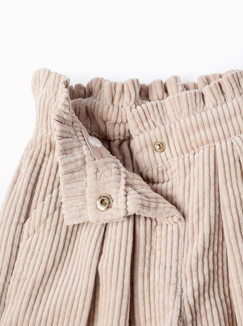 Pantalon sac en papier, velours côtelé ISTANBUL Gris clair - Kiabi