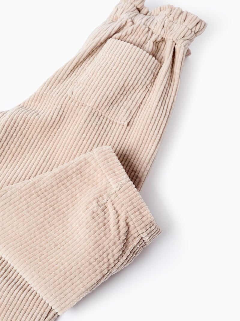 Pantalon sac en papier, velours côtelé ISTANBUL Gris clair - Kiabi