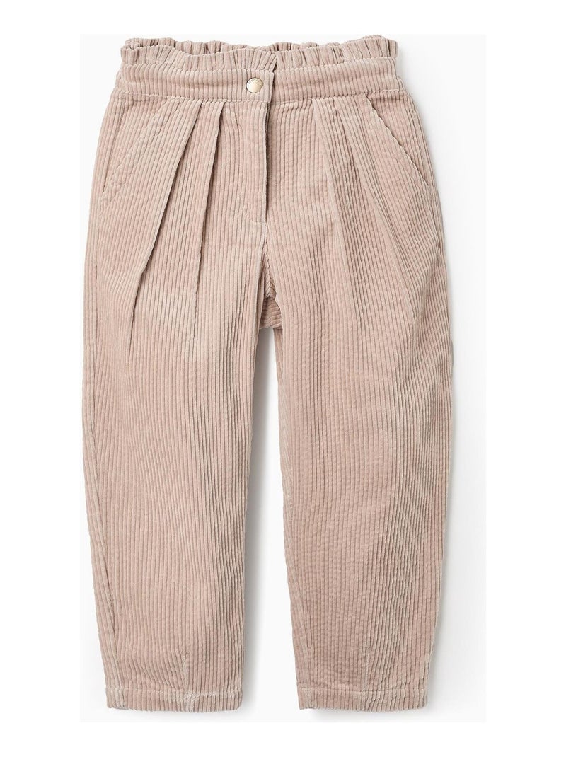 Pantalon sac en papier, velours côtelé ISTANBUL Gris clair - Kiabi
