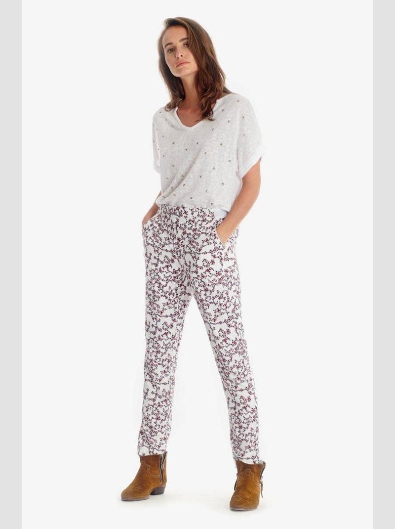 Pantalon SALLY droit 'Le Temps Des Cerises' Blanc - Kiabi