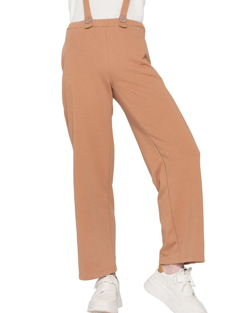 Pantalon salopette Sweetened Marron - Kiabi