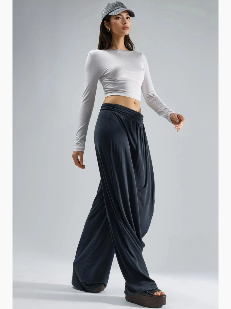 Pantalon salwar à jambes larges busem Gris foncé - Kiabi