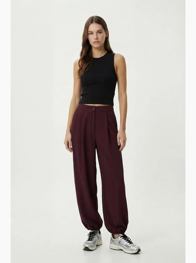 Pantalon salwar plissé taille haute istanbul Mauve - Kiabi