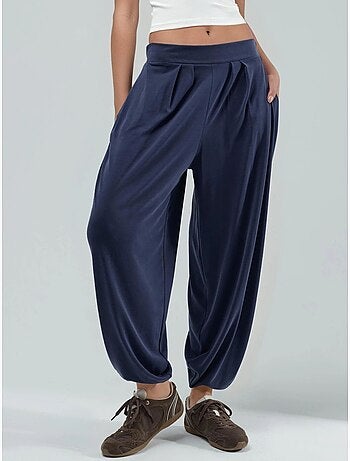Pantalon salwar taille haute à jambes larges busem