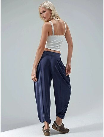 Pantalon salwar taille haute à jambes larges busem