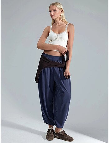 Pantalon salwar taille haute à jambes larges busem