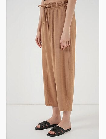Pantalon salwar texturé longueur cheville avec cordon de serrage à la taille bdart