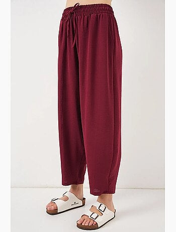 Pantalon salwar texturé longueur cheville avec cordon de serrage à la taille bdart