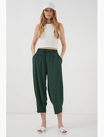Pantalon salwar texturé longueur cheville avec cordon de serrage à la taille bdart
