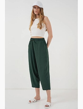 Pantalon salwar texturé longueur cheville avec cordon de serrage à la taille bdart