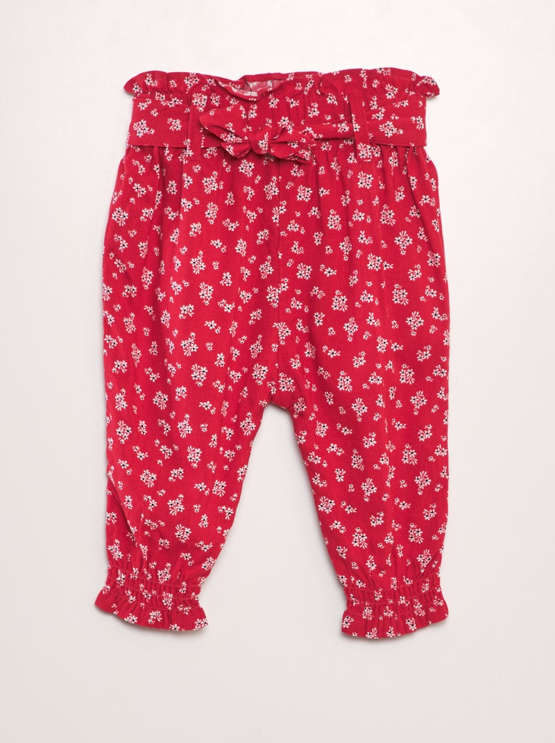 Pantalon sarouel à motif Rouge - Kiabi