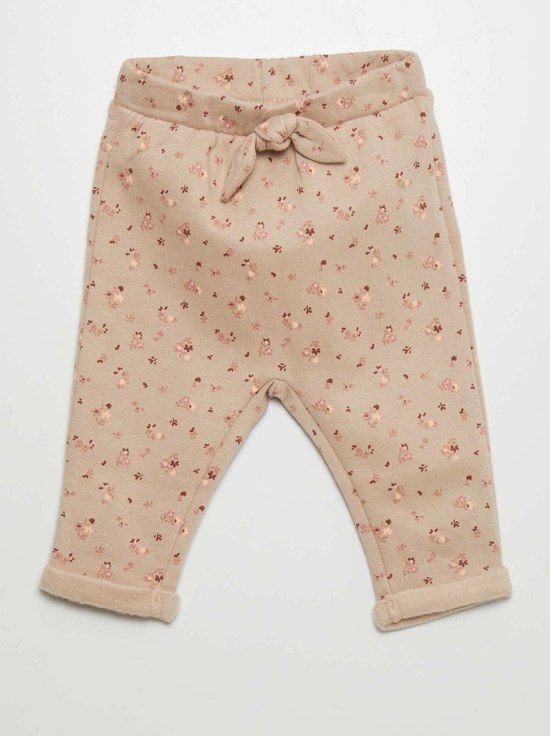 Pantalon sarouel Beige/fleuri - Kiabi