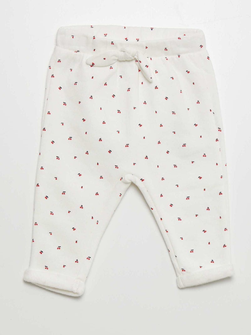 Pantalon sarouel Blanc/cerise - Kiabi