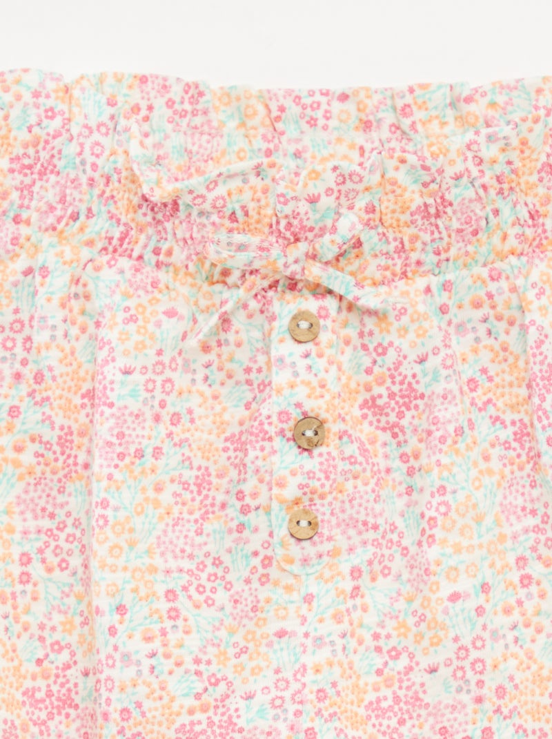 Pantalon sarouel chiné et imprimé BLANC - Kiabi