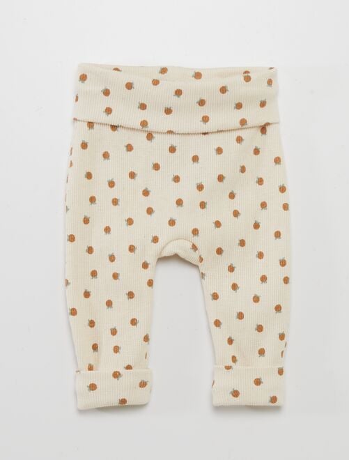Pantalon sarouel côtelé motifs - Kiabi
