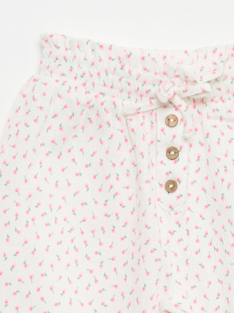 Pantalon Sarouel en jersey de coton Blanc - Kiabi