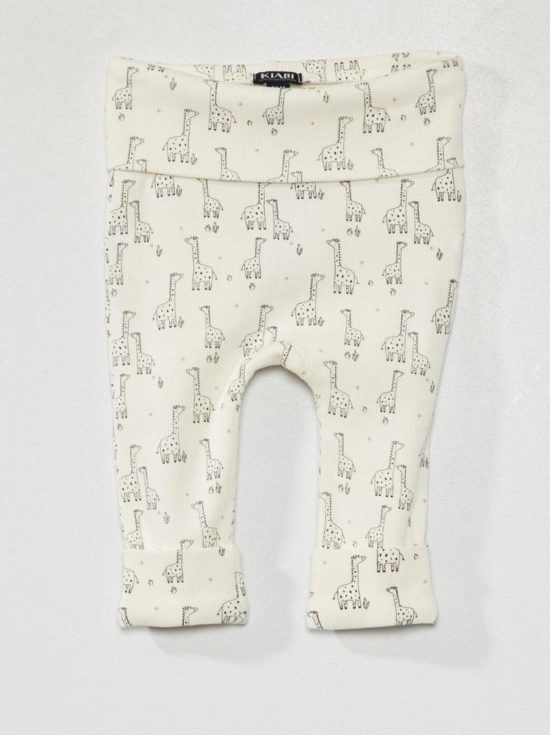 Pantalon sarouel en maille côtelée Blanc - Kiabi
